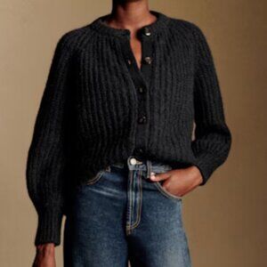 Current Season - Sezane Emile Cardigan Sweater - Black Medium Like New